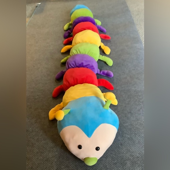 Beverly Hills Teddy Bear Co Jumbo Plush Caterpillar Colorful Stuffed Animal Toy - Picture 3 of 16